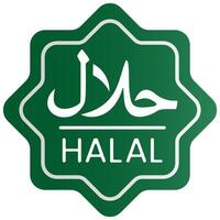 halal Essen zertifiziert Symbol isoliert auf Weiß Hintergrund. vektor