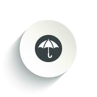 ett ikon paraply med de cirkel bakgrund plus de skugga Bakom av Det. vektor
