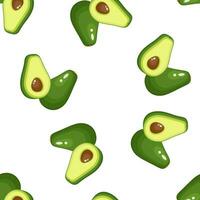 Avocado Muster nahtlos mit saftig und lecker Früchte . frisch Avocados Muster. Vektor Illustration im eben Stil