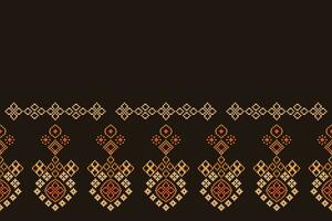 etnisk geometrisk tyg mönster korsa stitch.ikat broderi etnisk orientalisk pixel mönster brun bakgrund. abstrakt, vektor, illustration. textur, kläder, halsduk, dekoration, matta, siden tapet. vektor