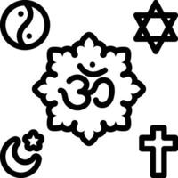 linje ikon för religiös vektor