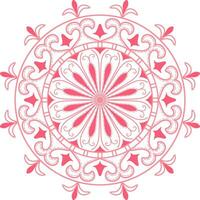 en rosa cirkulär design med virvlar och mandala design vektor