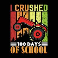 100 Tage von Schule Zitat Jahrgang T-Shirt Design Illustrator vektor