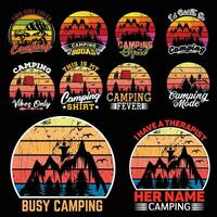 Camping Zitat Jahrgang Prämie T-Shirt Design Illustrator vektor