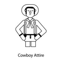 trendig cowboy klädsel vektor