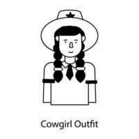 modisch Cowgirl Outfit vektor