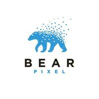 Björn med spridd pixlar vektor illustration
