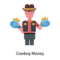 modisch Cowboy Geld vektor