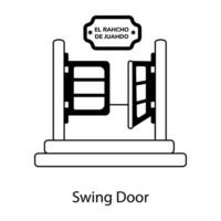 modisch schwingen Tür vektor