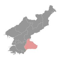 kangwon provins Karta, administrativ division av norr korea. vektor illustration.