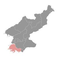 söder hwanghae provins Karta, administrativ division av norr korea. vektor illustration.