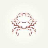 minimalistisk isolerat krabba linje konst ikon logotyp mall vektor illustration design