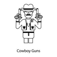 modisch Cowboy Waffen vektor