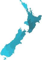 blaue Sechseck-Neuseeland-Karte auf weißem Hintergrund. Vektor-Illustration. vektor
