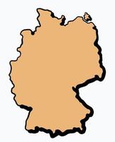Gekritzel-Freihand-Zeichnung von Deutschland-Karte. vektor