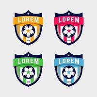 fotboll logotyp eller fotboll club tecken badge set. vektor