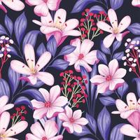 vackert vintage blommigt sömlöst mönster vektor