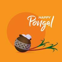 vektor Lycklig pongal festival konstnärlig bakgrund design vektor