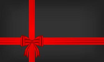 röd rosett och silke lyx element med horisontell och vertikal korsa band festlig dekor för Semester elegant gåva kort tejp för dekorera bröllop kort, eller hemsida vektor