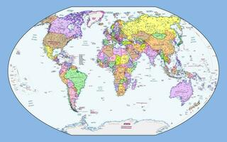 turkiska språk politisk värld Karta winkel-tripel utsprång vektor