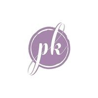 pk Initiale Handschrift Logo Vektor