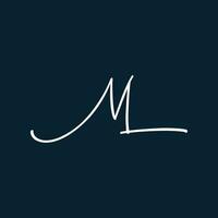 ml Initiale Handschrift Logo Vektor