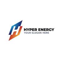 Brief h Blitz Logo zum Energie oder Elektrizität Unternehmen mit minimalistisch Stil vektor