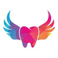 dental vingar logotyp ikon design. tandläkare tand med vingar vektor illustration
