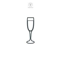 Champagner Flöte Glas Symbol Symbol Vektor Illustration isoliert auf Weiß Hintergrund