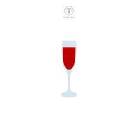Champagner Flöte Glas Symbol Symbol Vektor Illustration isoliert auf Weiß Hintergrund