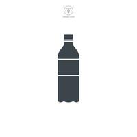 Flasche von Wasser Symbol Symbol Vektor Illustration isoliert auf Weiß Hintergrund
