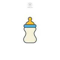 Baby Flasche. Fütterung Flasche Symbol Symbol Vektor Illustration isoliert auf Weiß Hintergrund