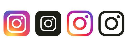uppsättning Instagram social media logotyp mall isolerat på vit bakgrund. vektor