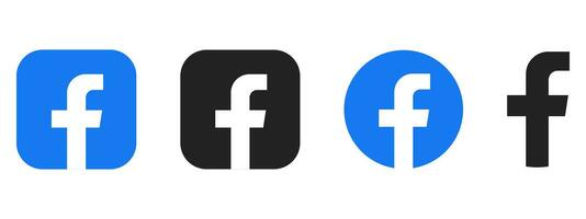 social media ikon. Facebook logotyp uppsättning. Facebook ikoner isolerat på vit bakgrund. social media ikon. vektor
