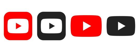 einstellen Youtube Symbol. Youtube Logo Symbol isoliert auf Weiß Hintergrund. vektor