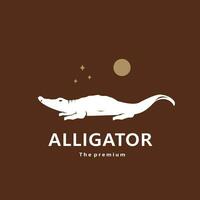 Tier Alligator natürlich Logo Vektor Symbol Silhouette retro Hipster