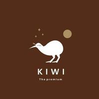 djur- kiwi naturlig logotyp vektor ikon silhuett retro hipster