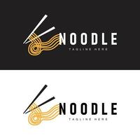 Ramen nudel logotyp enkel nudel och skål design inspiration kinesisk mat mall illustration vektor