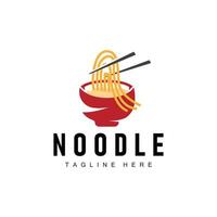 Ramen Nudel Logo einfach Nudel und Schüssel Design Inspiration Chinesisch Essen Vorlage Illustration vektor