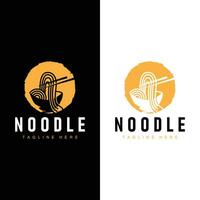 Ramen nudel logotyp enkel nudel och skål design inspiration kinesisk mat mall illustration vektor