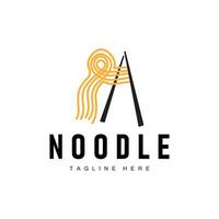 Ramen nudel logotyp enkel nudel och skål design inspiration kinesisk mat mall illustration vektor