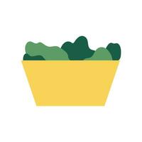 Vektor Obst und Salat Schalen auf Weiß Hintergrund