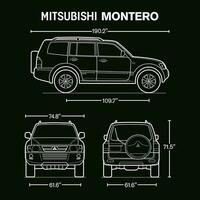 2003 Mitsubishi Montero Auto Entwurf vektor