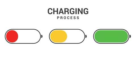 Batterie Laden Symbol und Vektor unterzeichnen.