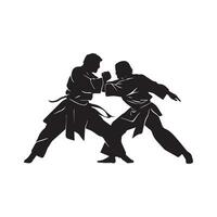 kriegerisch Kunst Kämpfer. Silhouette von ein Karate Mann. Vektor Illustration.