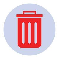 Müll können rot Farbe Symbol und löschen Zeichen Vektor Design.