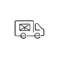 Mail LKW Linie Stil Symbol Design vektor