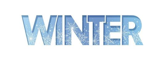 dekorativ 3d lättnad vinter- logotyp. vektor illustration isolerat på en vit bakgrund.
