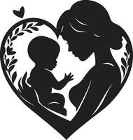 anbud ties symbolisk kvinna och barn ovillkorlig vård mödrar dag emblem vektor