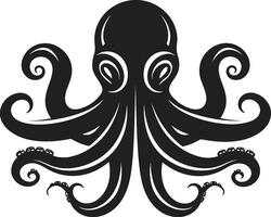 mystisch Mantel Logo Vektor Symbol Unterwasser Gelassenheit Tintenfisch Emblem Design